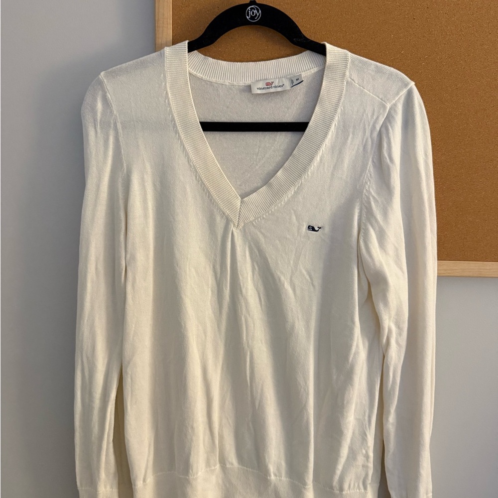 Vineyard Vines Cream V-Neck Sweater